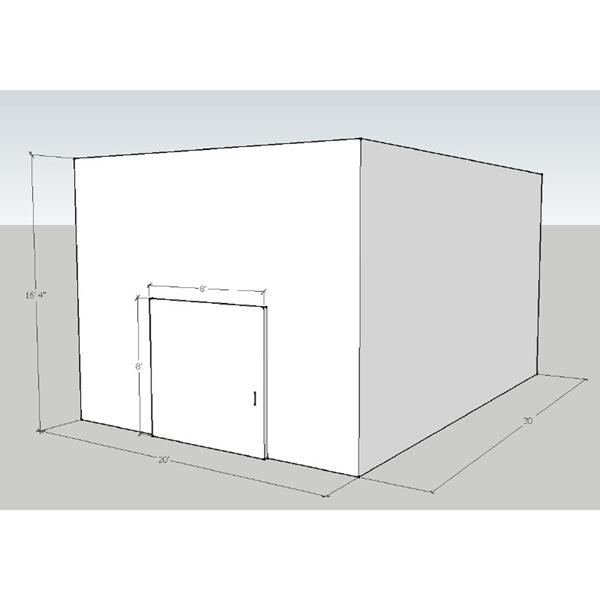 20&#39; x 30&#39; x 16&#39;4&quot;H Drive-In Cooler