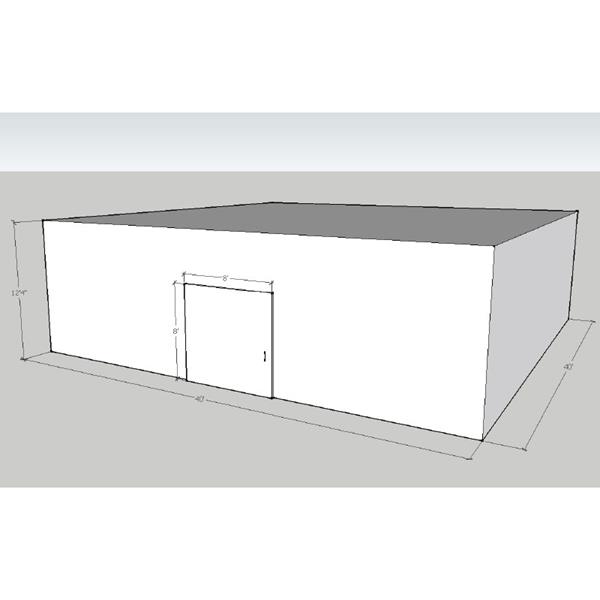 40&#39; x 40&#39; x 12&#39;4&quot;H Drive-In Cooler