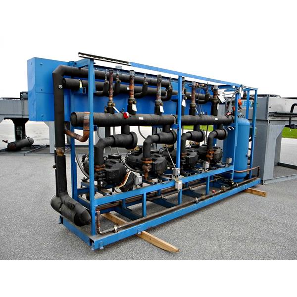 150 HP Medium Temperature Screw Compressor Rack Package. Barr