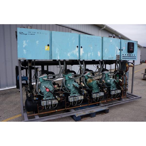 140 HP Medium Temperature Screw Compressor Rack Package (#779).