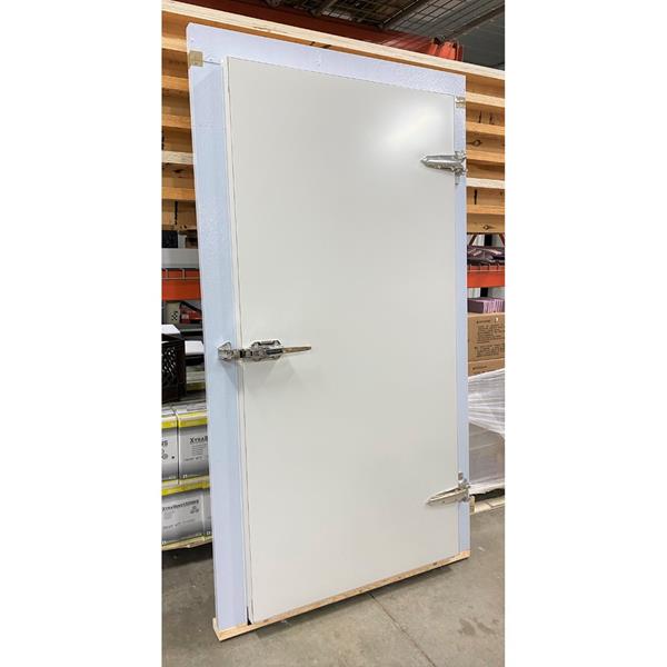 SOLD OUT - 3&#39;x6&#39;6&quot;H Surplus swinging walk-in cooler/freezer doors (ACQ)