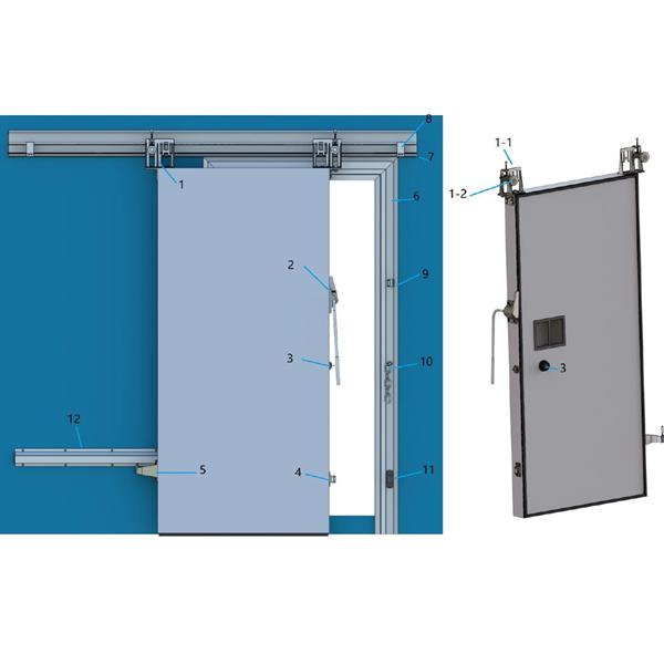 5&#39;x 7&#39;H Surplus Manual Sliding Cooler Door (LH)