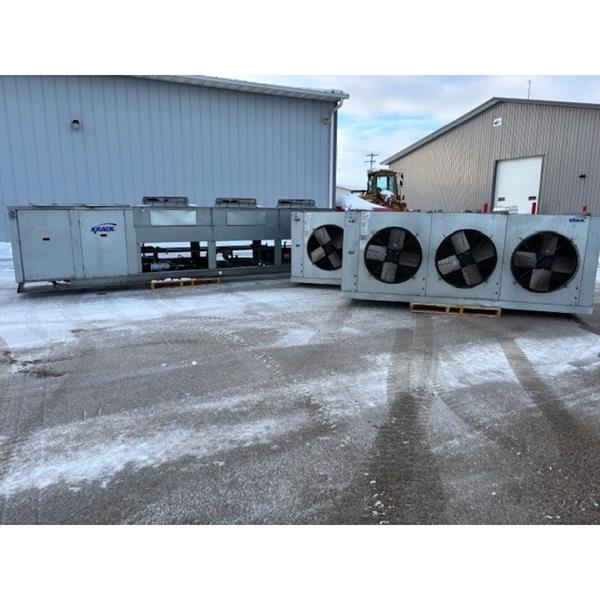 Used 30 HP Krack Medium Temp Refrigeration System with electric defrost evaporators
